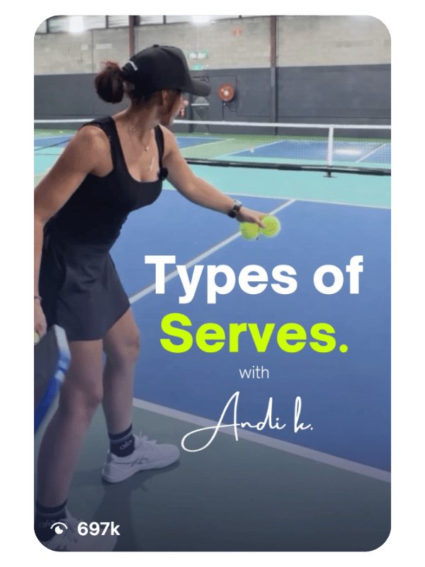 Coaching clip 'Types of Serves' with Andi K, 697k views